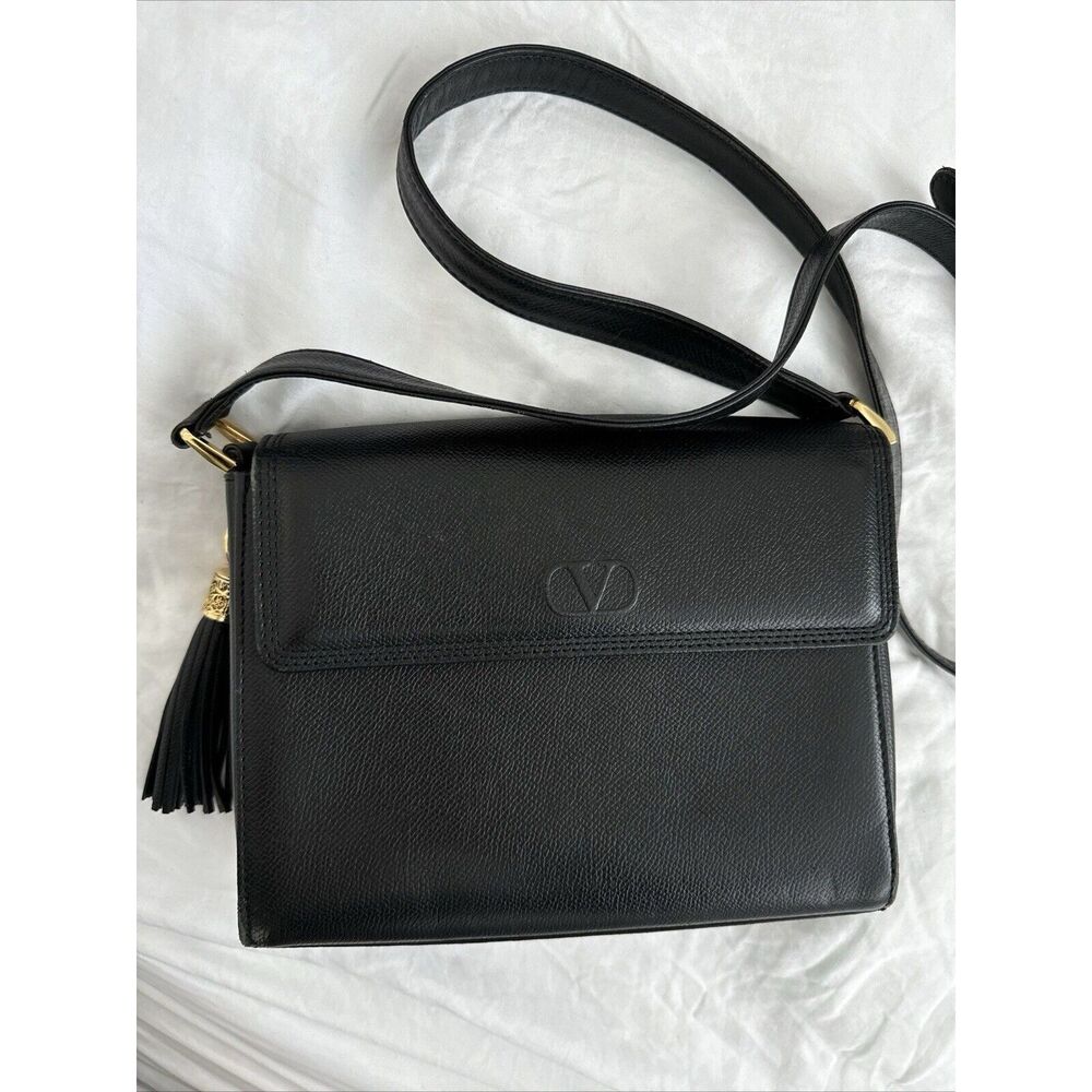 Valentino Black Crossbody Bag with Tassel Detail